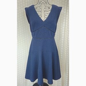 Rebecca Taylor Navy Blue A-Line Quilted Dress Size 10